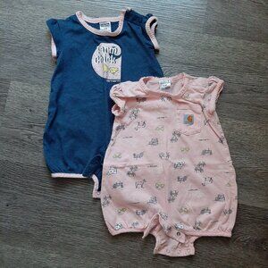 Carharrt rompers girl 9mo